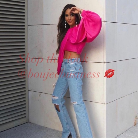 ZARA Puff Sleeve Top - Picture 2 of 6